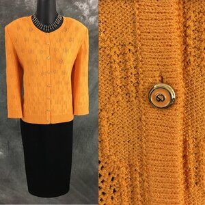 BEAUTIFUL St John jacket knit orange  blazer size M 8